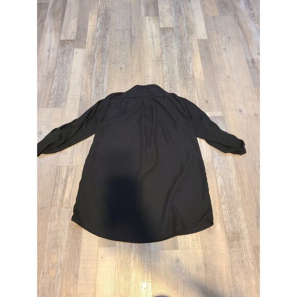 Rue21 medium women's sheer black partial zip up blouse - Picture 2 of 6